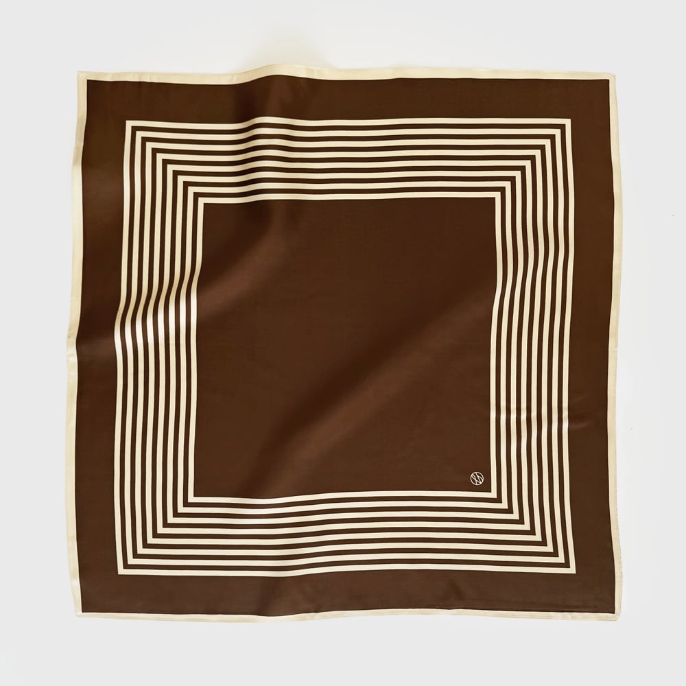 Striped Scarf - Mocha Mousse & Cream