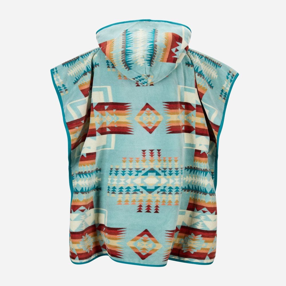 Tween Jacquard Hooded Towel - Chief Joseph Aqua