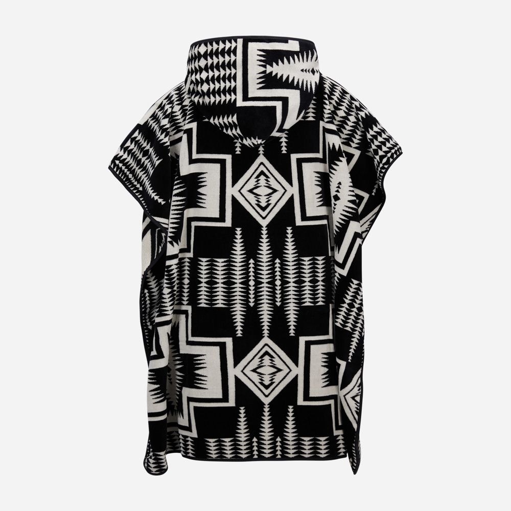 Adult Jacquard Hooded Towel - Harding Black