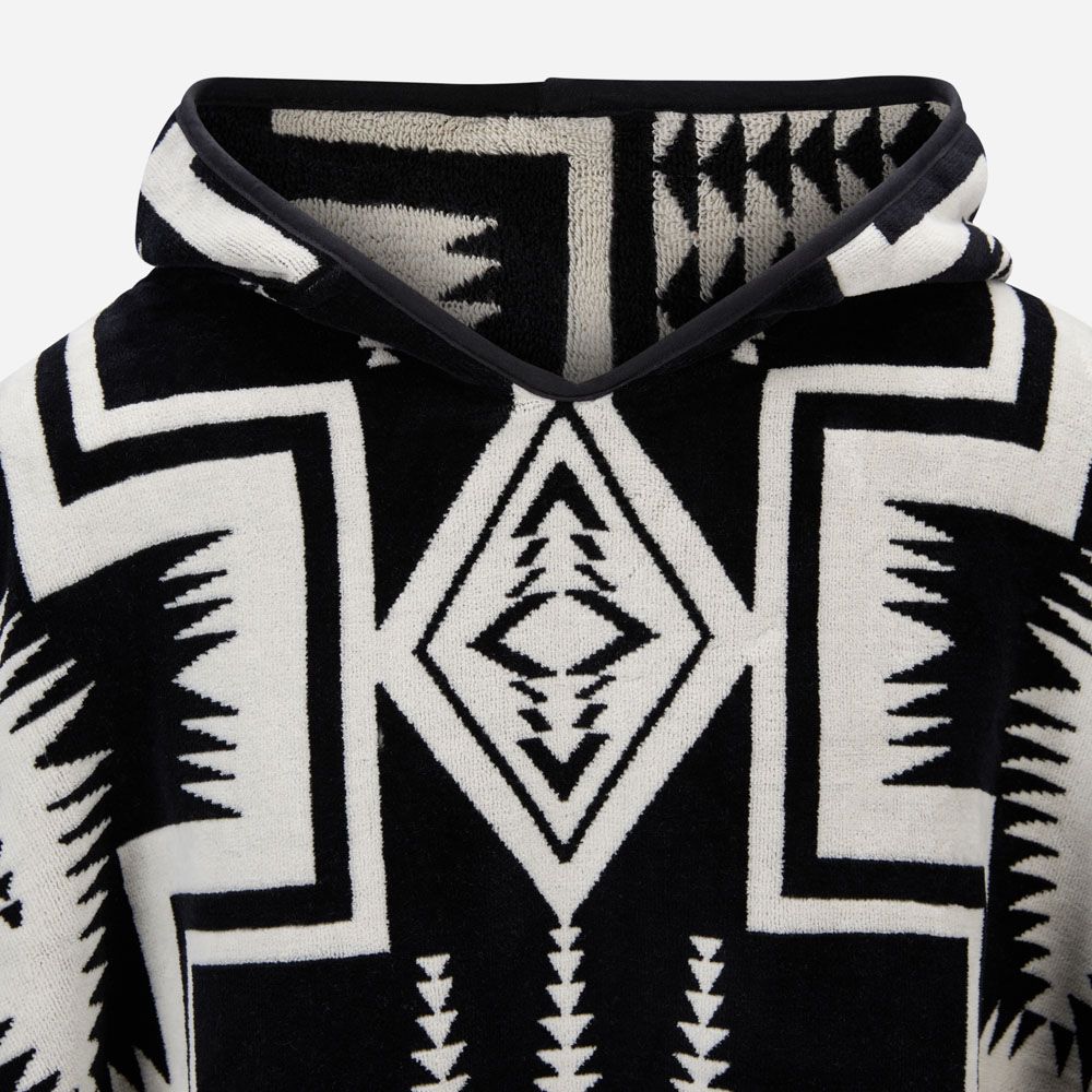 Adult Jacquard Hooded Towel - Harding Black