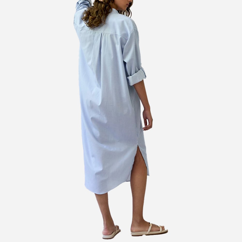 Frita Pinstripe Dress - Blue Stripes