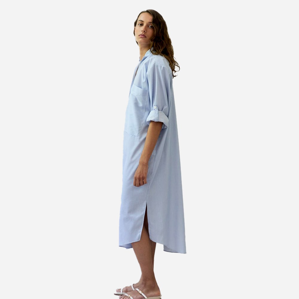 Frita Pinstripe Dress - Blue Stripes