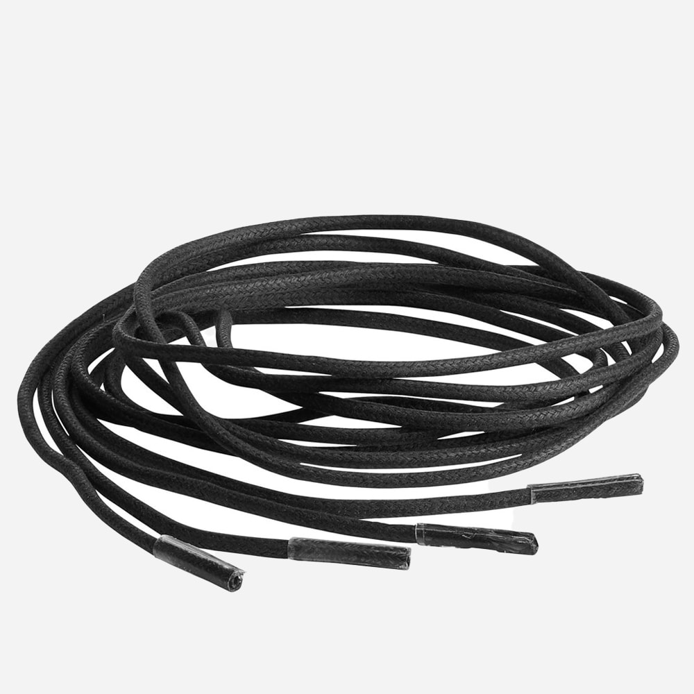 Shoe Laces Round Wax - Black