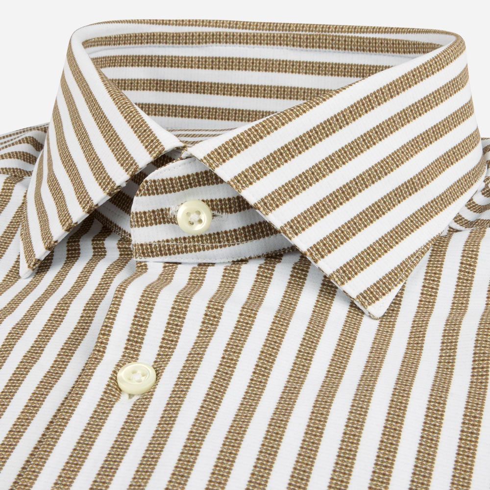 Slimline Jersey Shirt - Brown Stripe