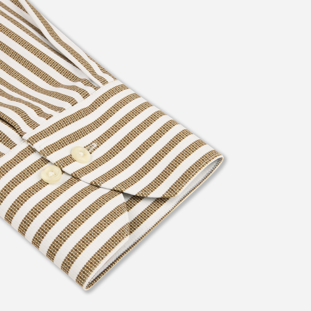 Slimline Jersey Shirt - Brown Stripe