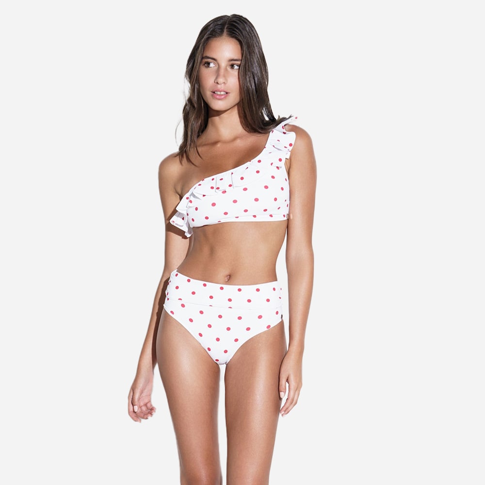 Helle Polka Dot Top - White-Red