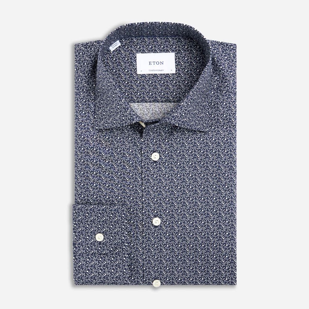 Contemporary Signature Twill Shirt - Dark Blue Floral