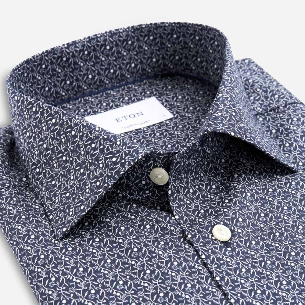 Contemporary Signature Twill Shirt - Dark Blue Floral