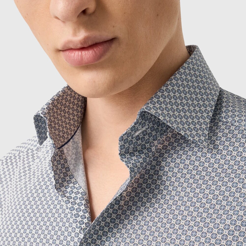 Slim Signature Twill Shirt - Mid Blue Medallion