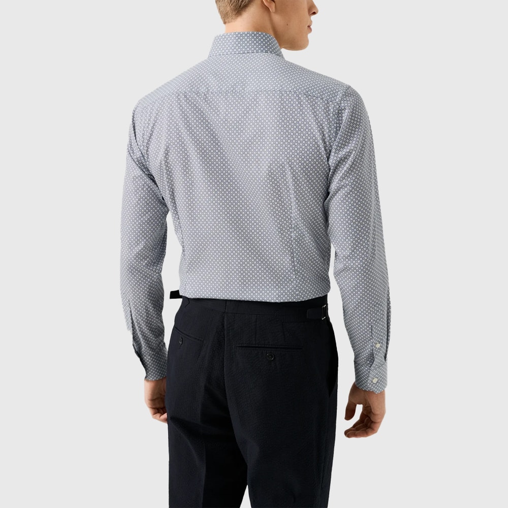 Slim Signature Twill Shirt - Mid Blue Medallion