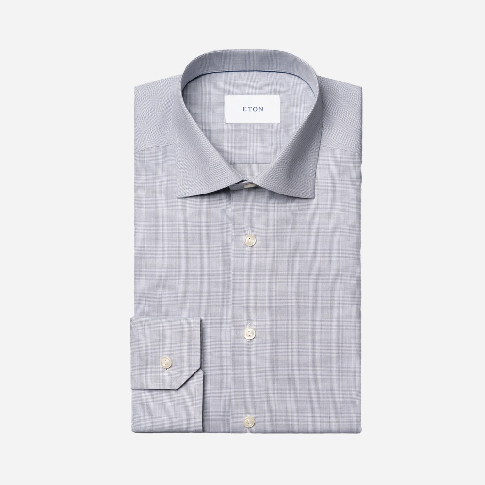 Contemporary Fine Twill Shirt - Purple Check
