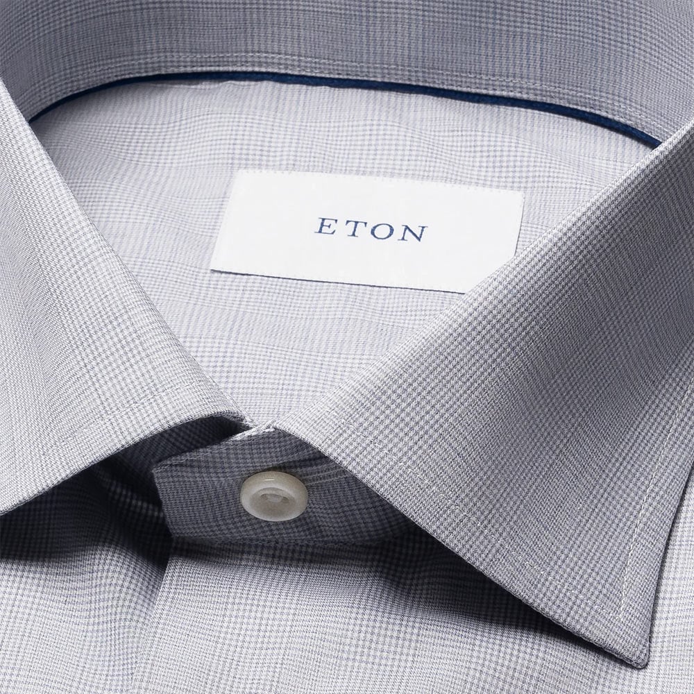 Contemporary Fine Twill Shirt - Purple Check