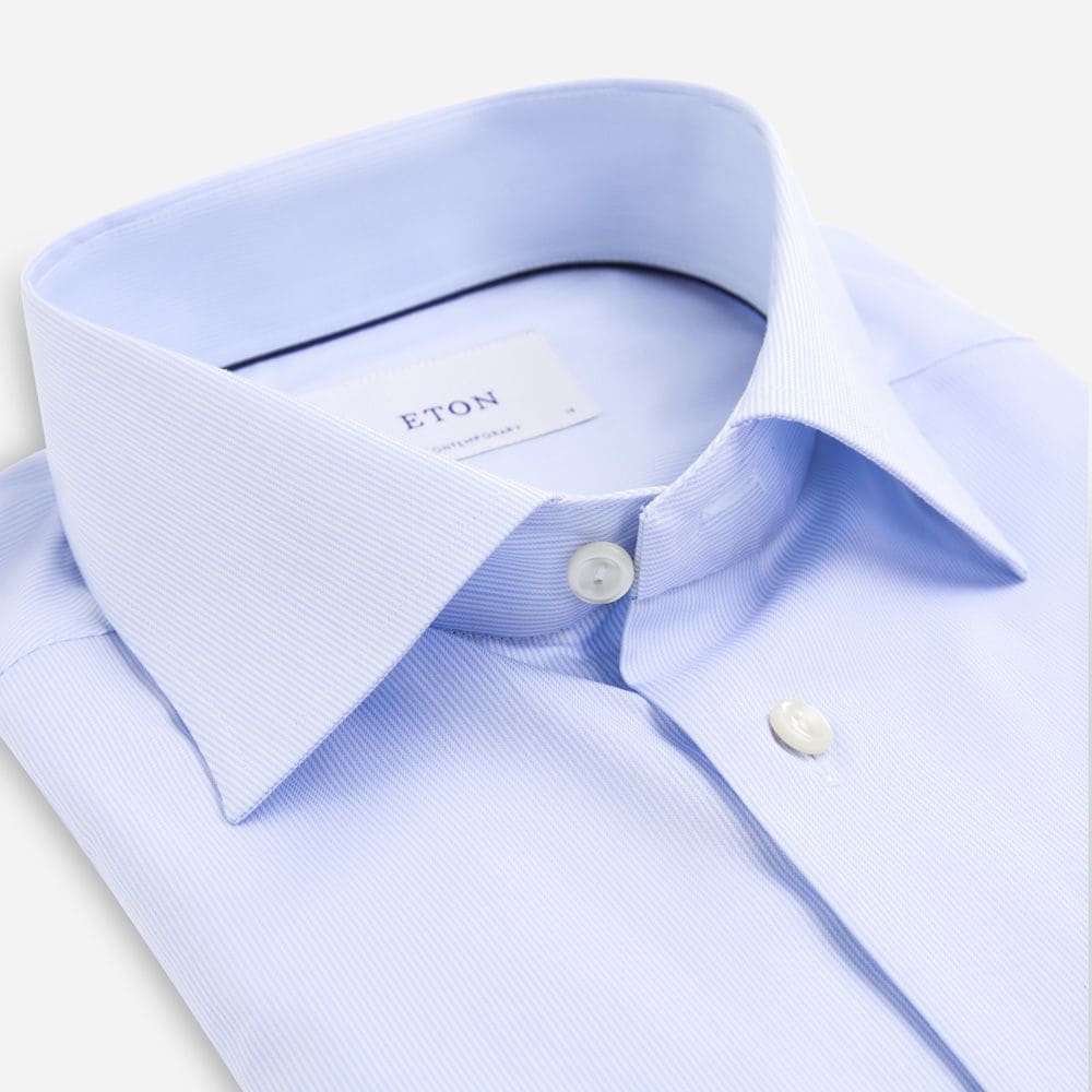 Slim Cotton-Tencel Shirt - Light Blue Stripe