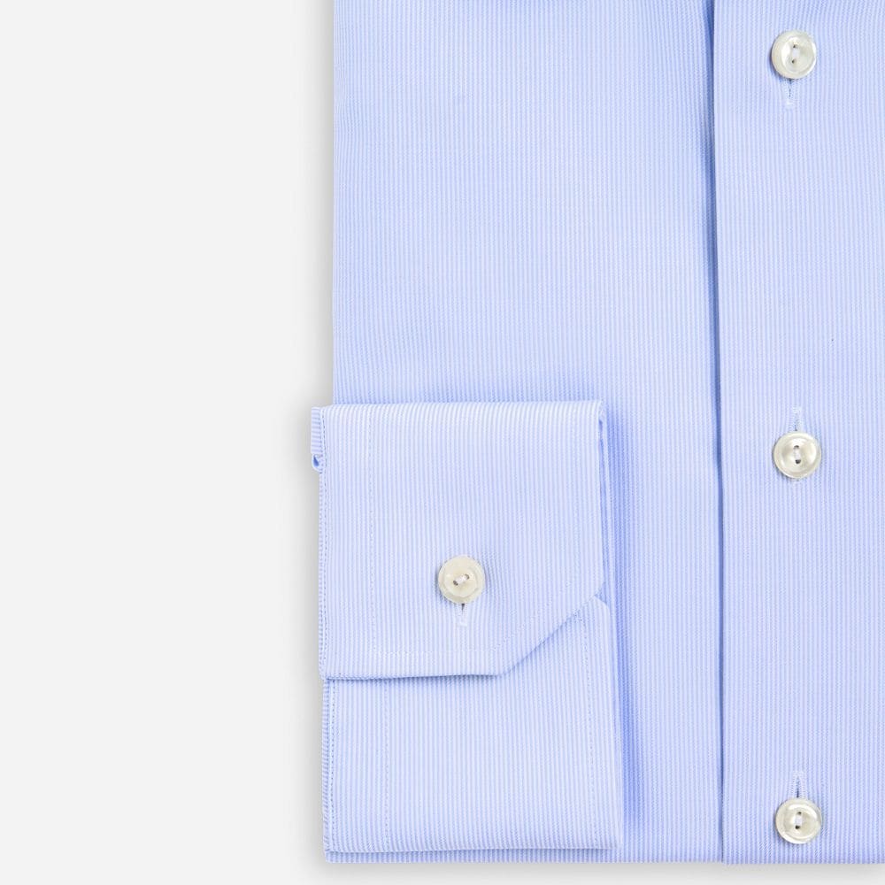 Slim Cotton-Tencel Shirt - Light Blue Stripe