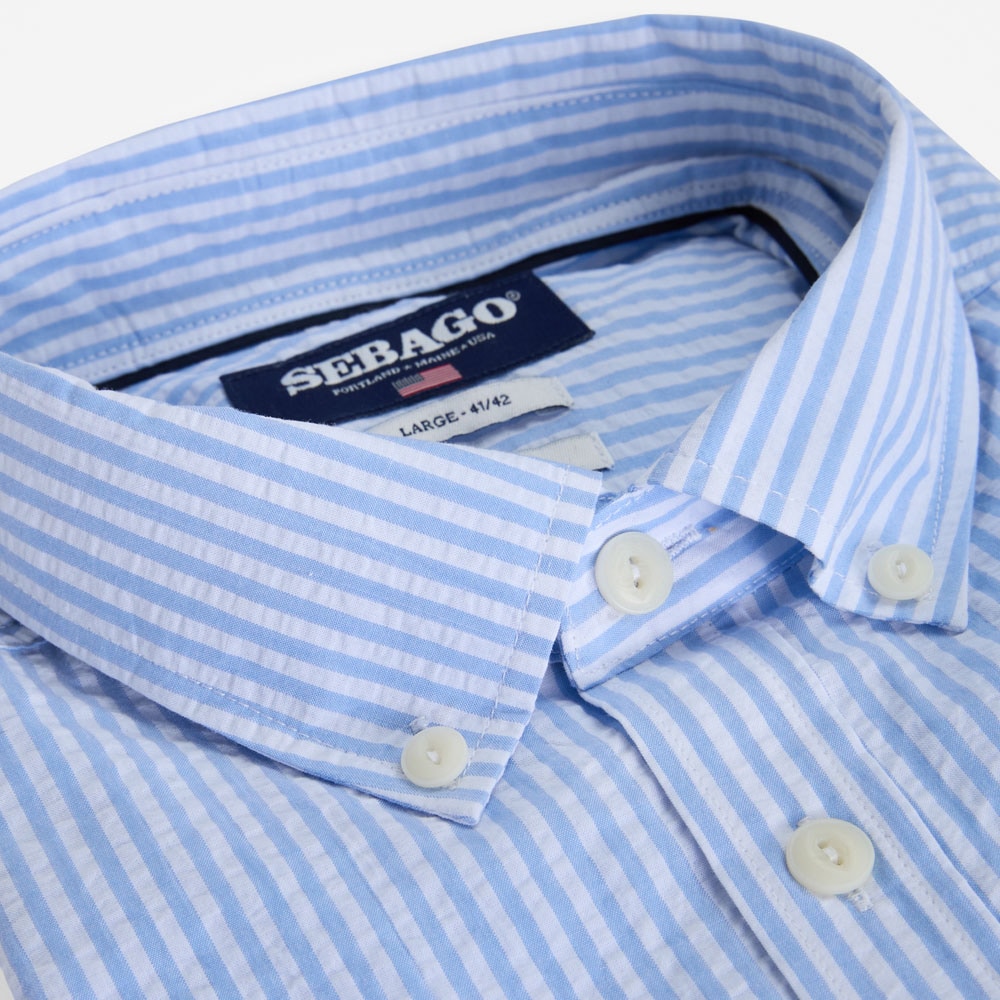 Seersucker Shirt - Blue White