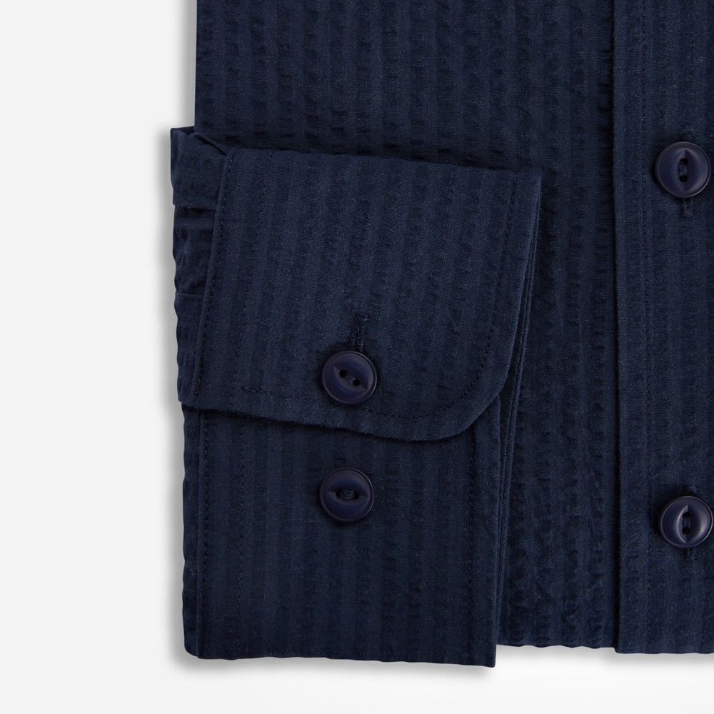 Seersucker Shirt - Navy