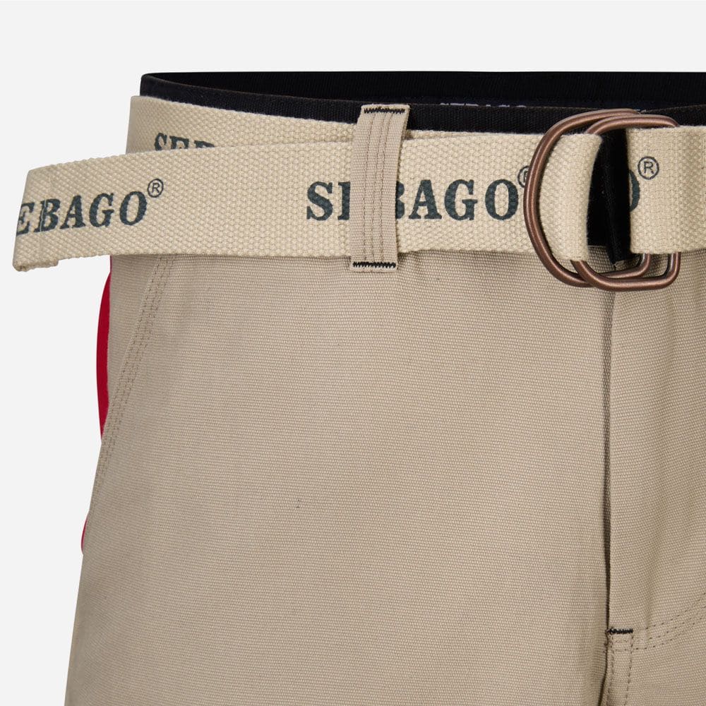 Red Pocket Shorts - Beige