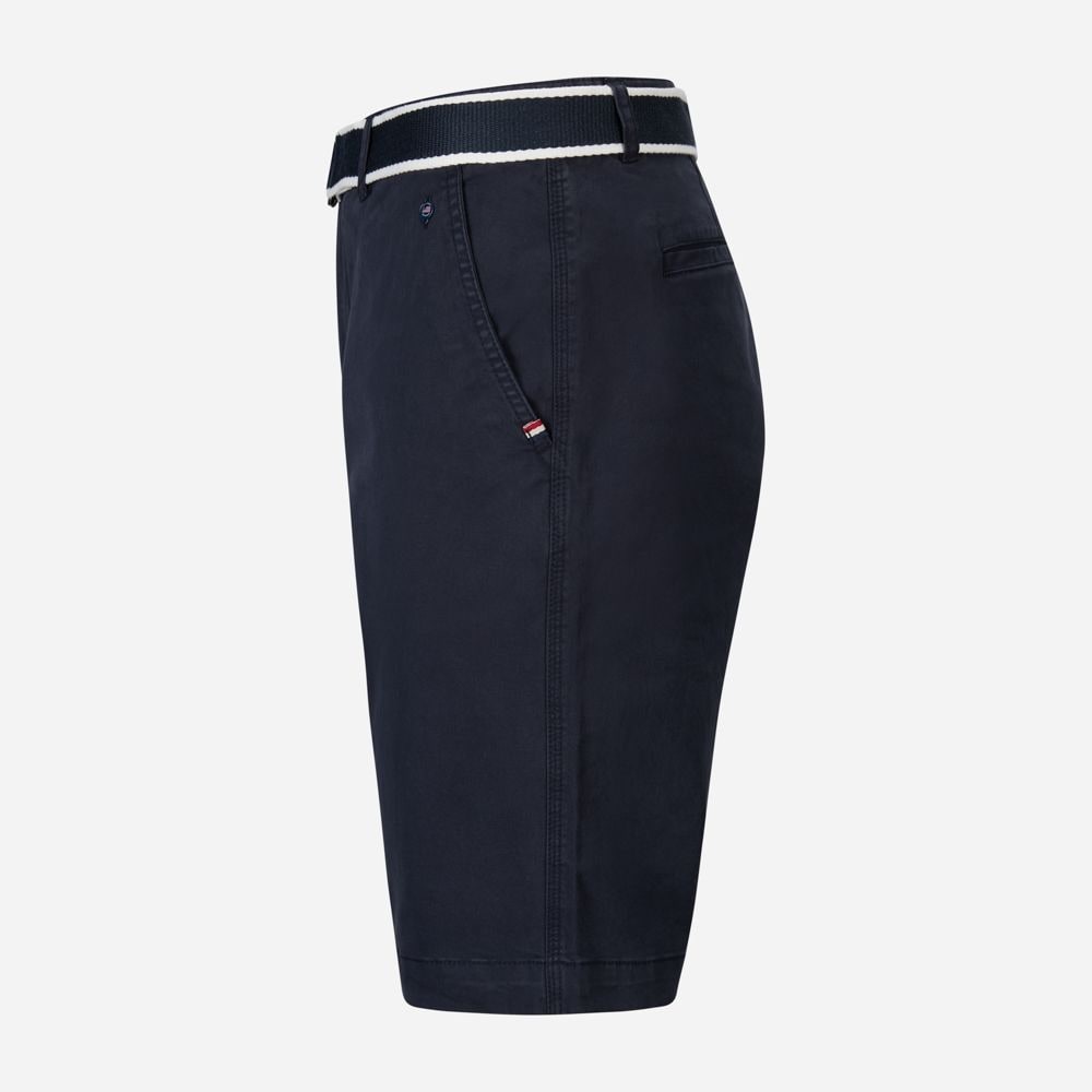 Belted Bermuda Shorts - Navy