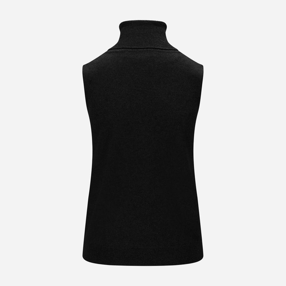 Roll Neck Top Cashmere Blend - Black