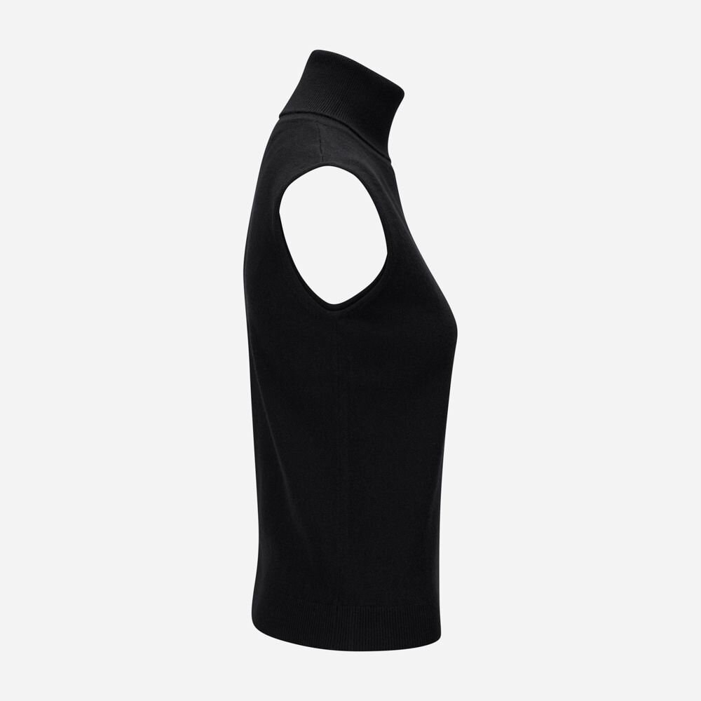 Roll Neck Top Cashmere Blend - Black