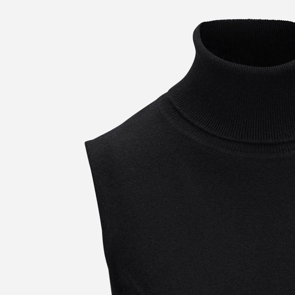 Roll Neck Top Cashmere Blend - Black