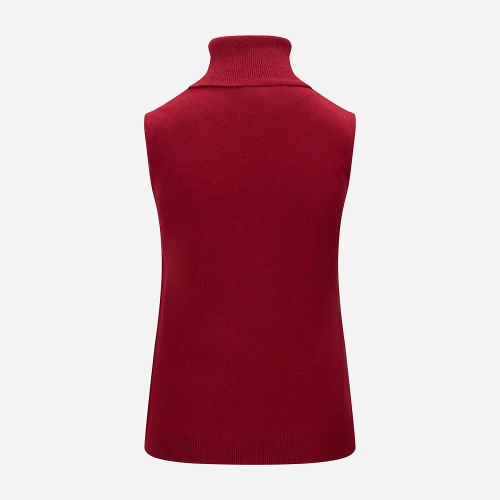 Roll Neck Top Cashmere Blend - Cherry
