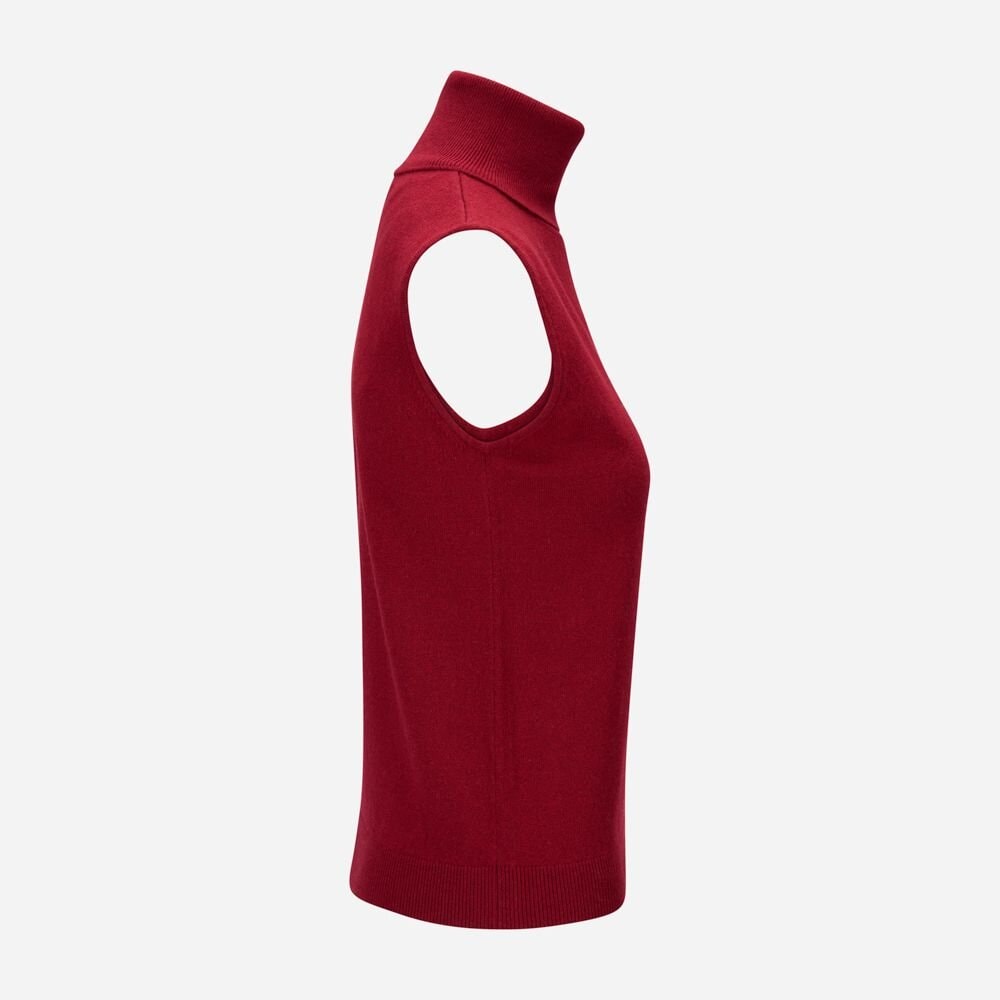 Roll Neck Top Cashmere Blend - Cherry