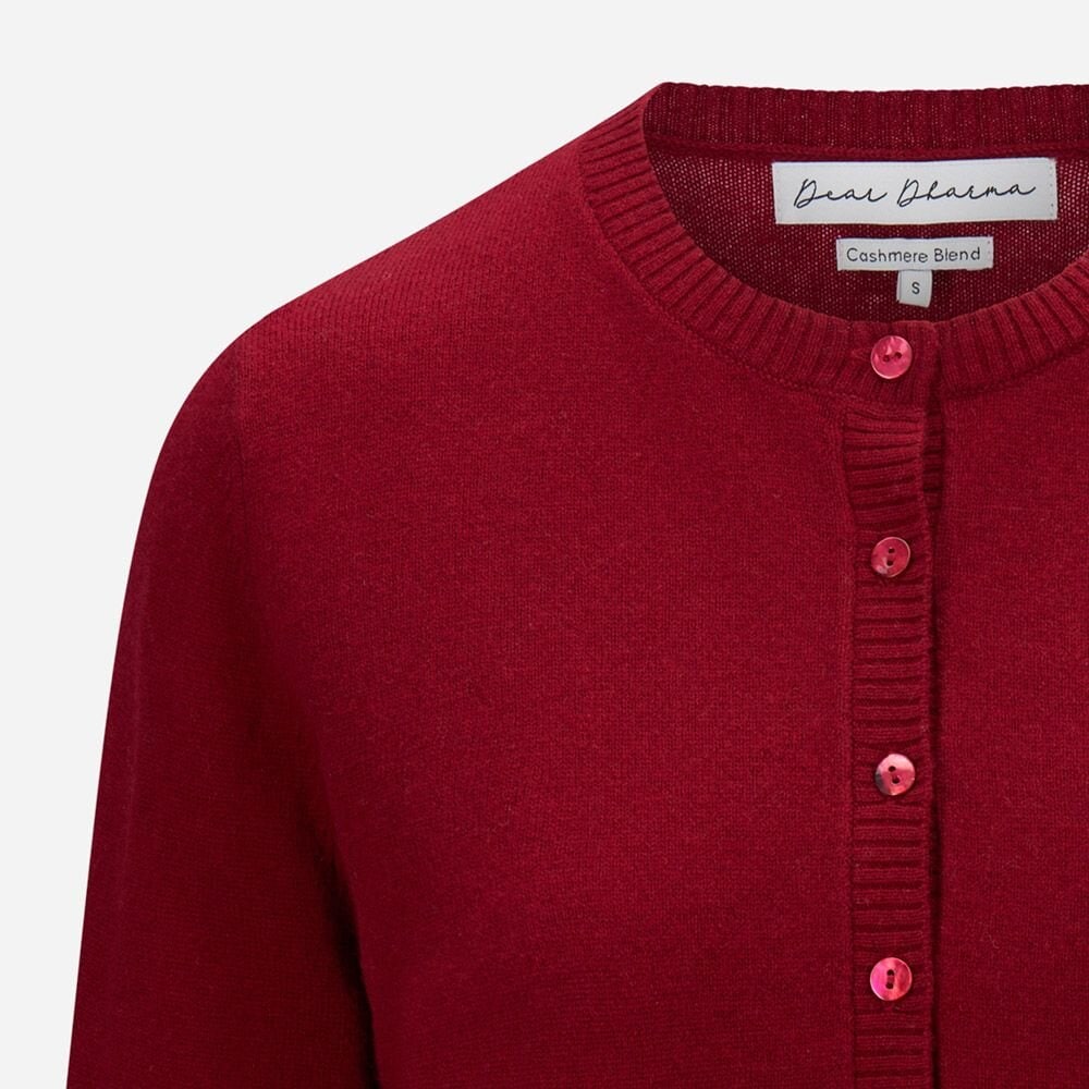 Clara Cardigan Cashmere Blend - Cherry