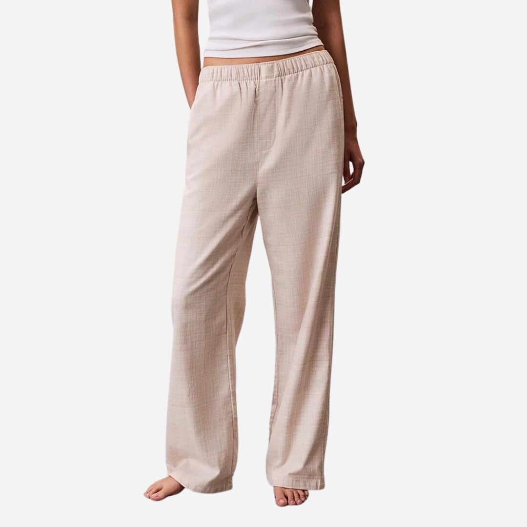 Flannel Sleep-Pant - Jotted Madras Beige