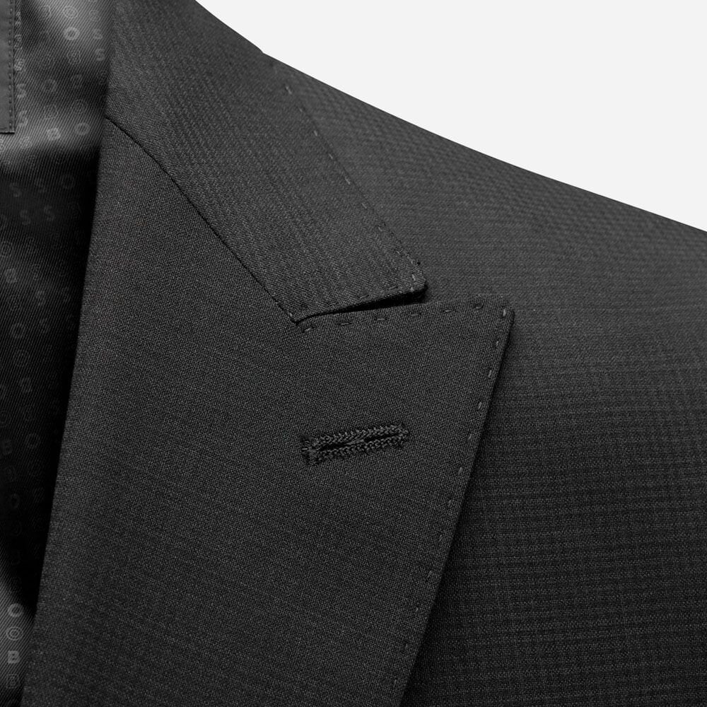 Slim Fit Wool-Blend Suit - Black Structure
