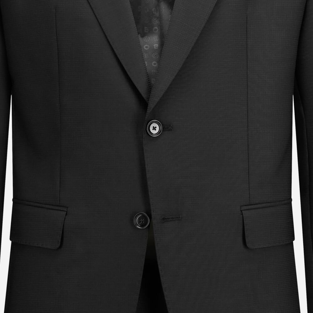 Slim Fit Wool-Blend Suit - Black Structure