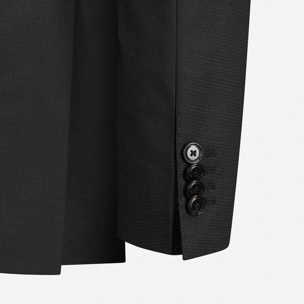 Slim Fit Wool-Blend Suit - Black Structure