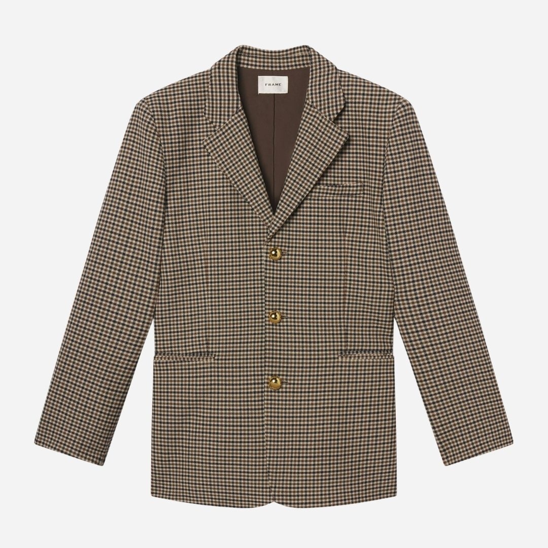 Houndstooth Blazer - Navy Multi