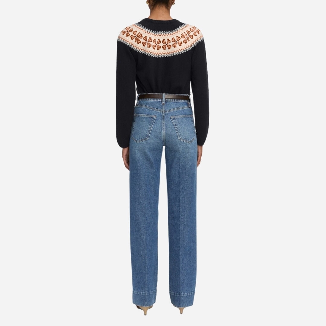 The Cashmere Fairisle Cardi - Navy