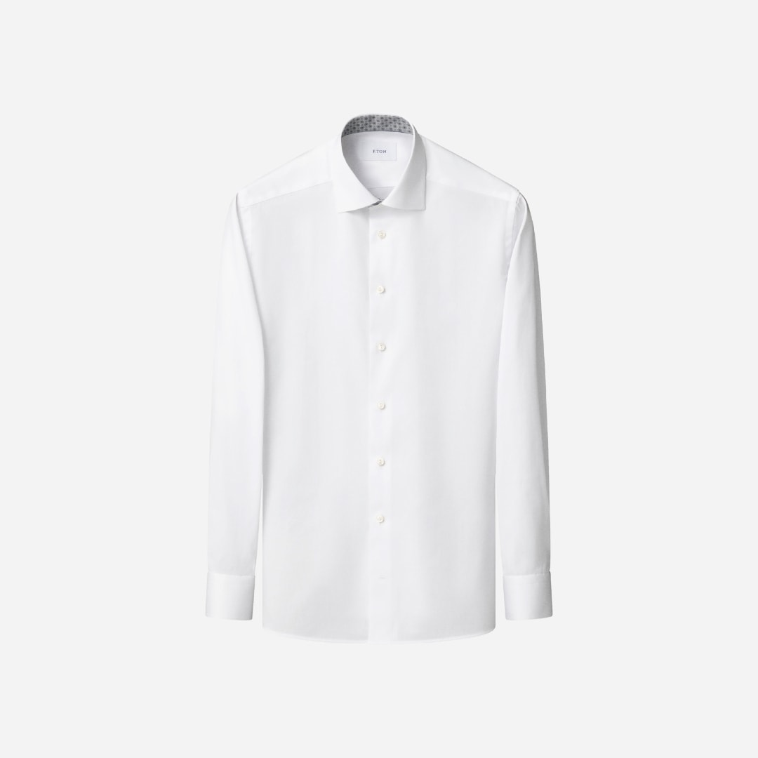 Contemporary Signature Twill Shirt Contrast - White