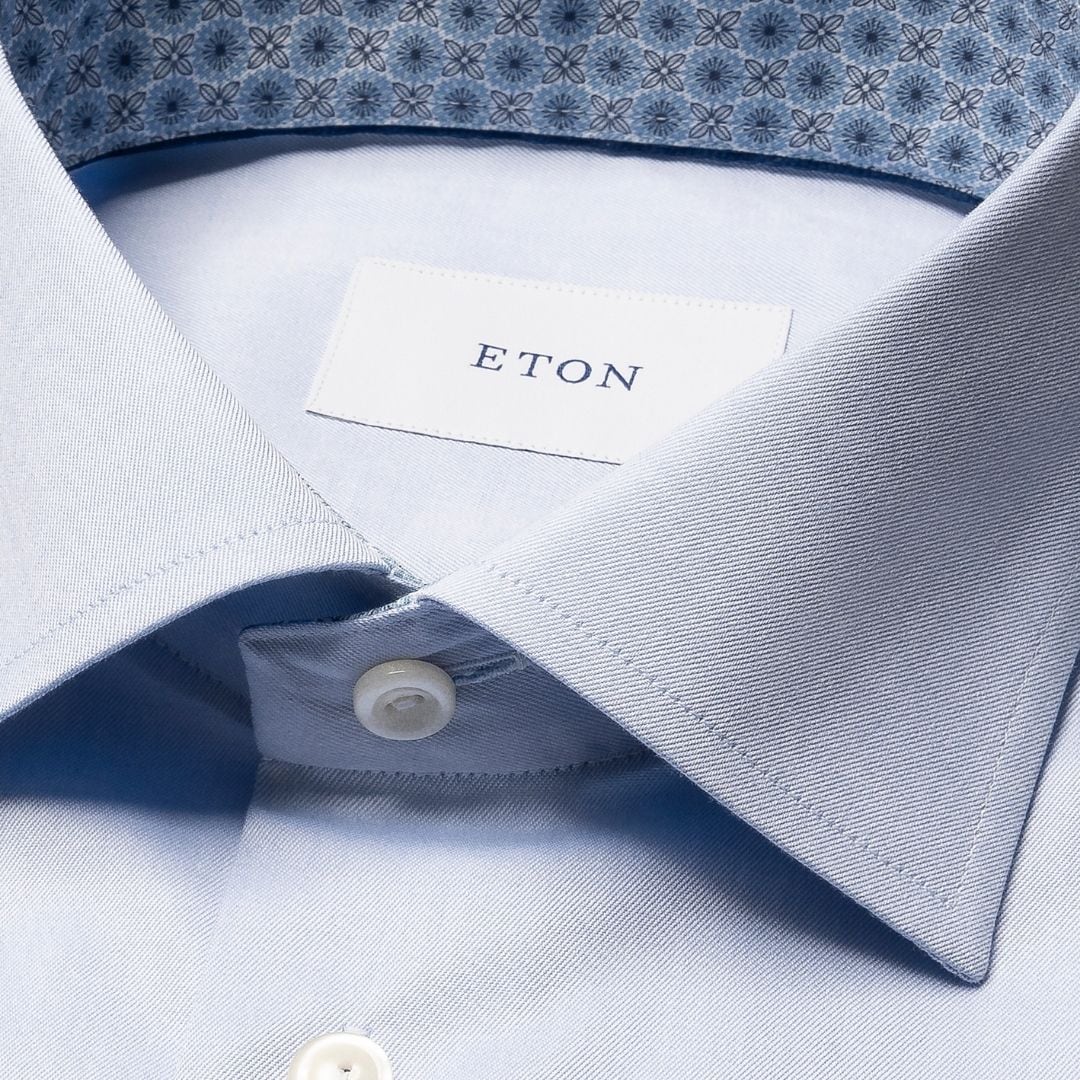 Slim Signature Twill Shirt Contrast - Light Blue