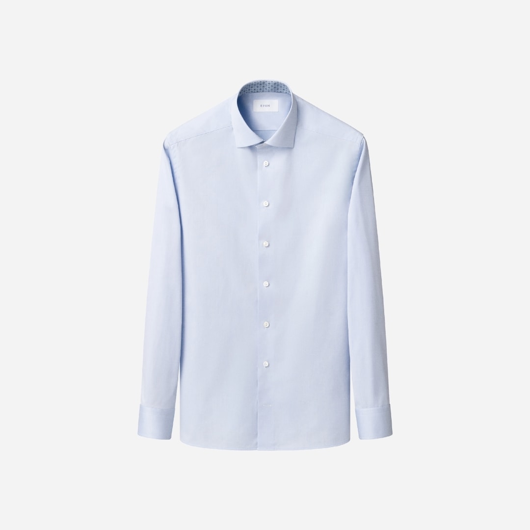 Slim Signature Twill Shirt Contrast - Light Blue