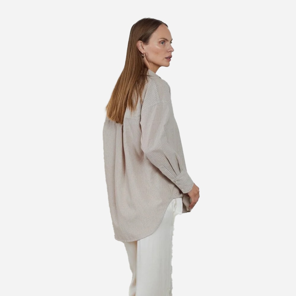 Rocha Striped Linen - Beige/Offwhite Combo