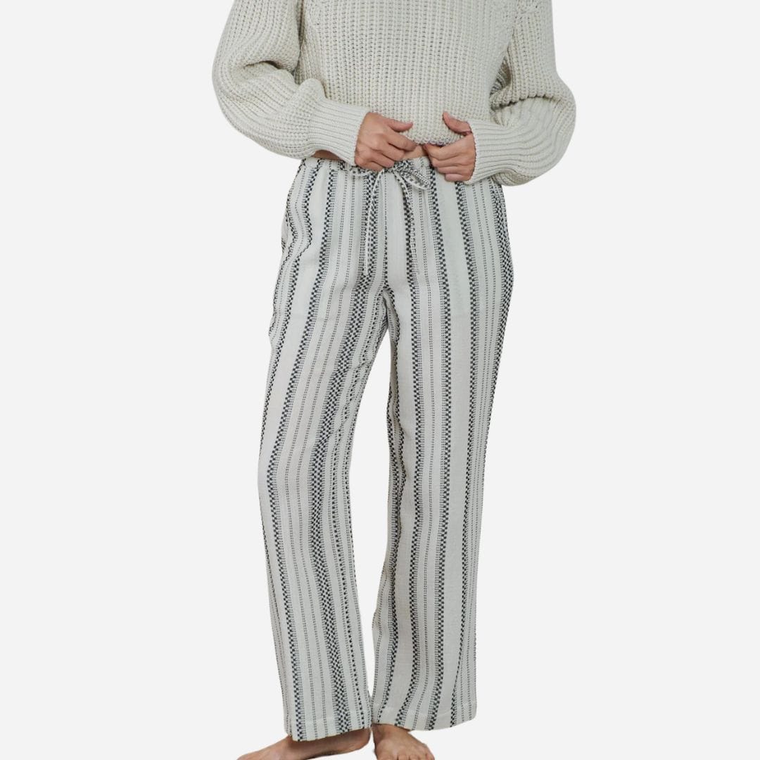 Euston Striped Gauze Ecru/Black