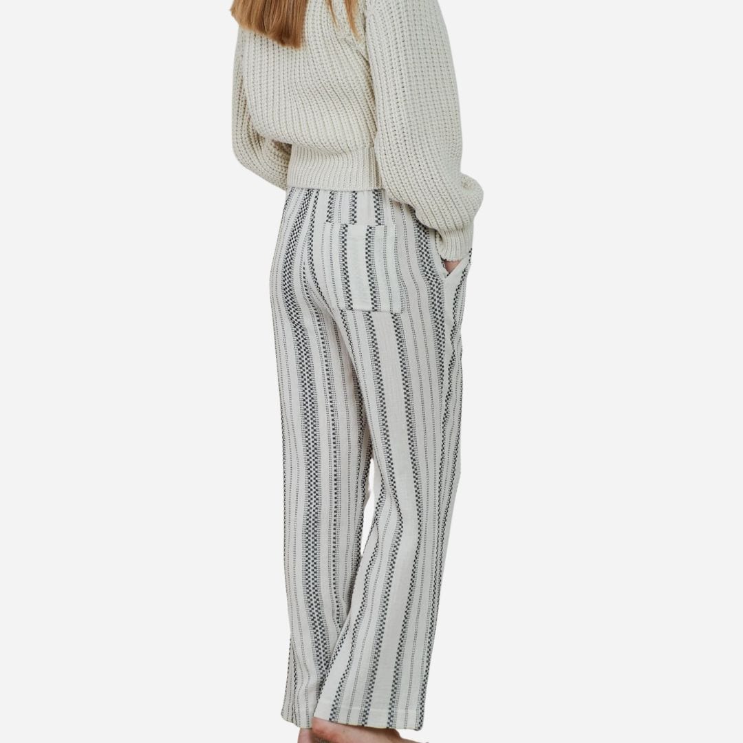 Euston Striped Gauze Ecru/Black