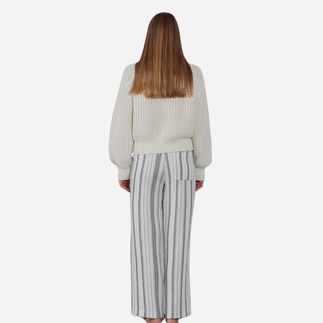 Euston Striped Gauze Ecru/Black