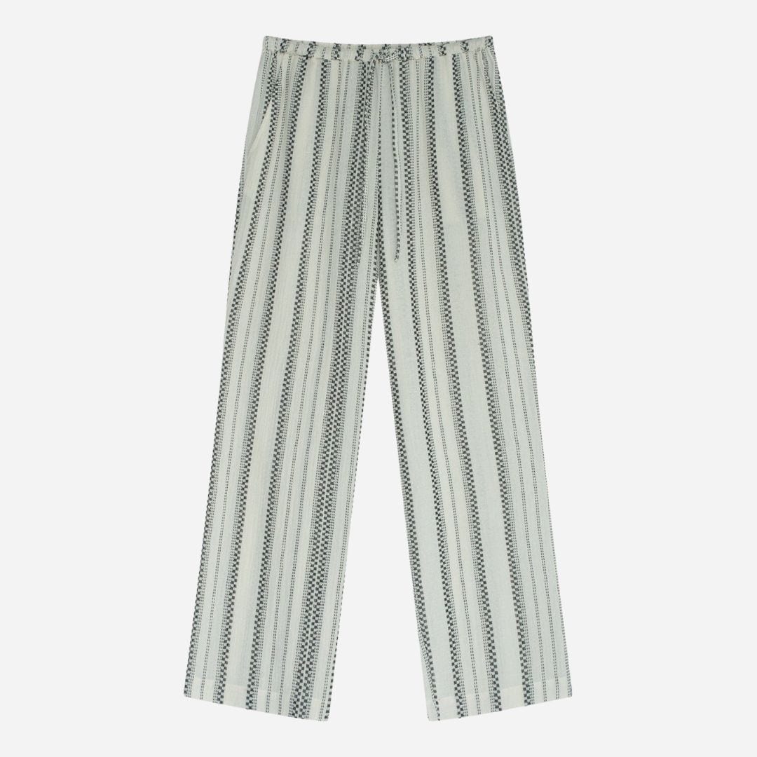 Euston Striped Gauze Ecru/Black