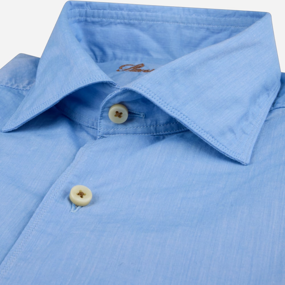 Slimline Relaxed Poplin Shirt - Blue