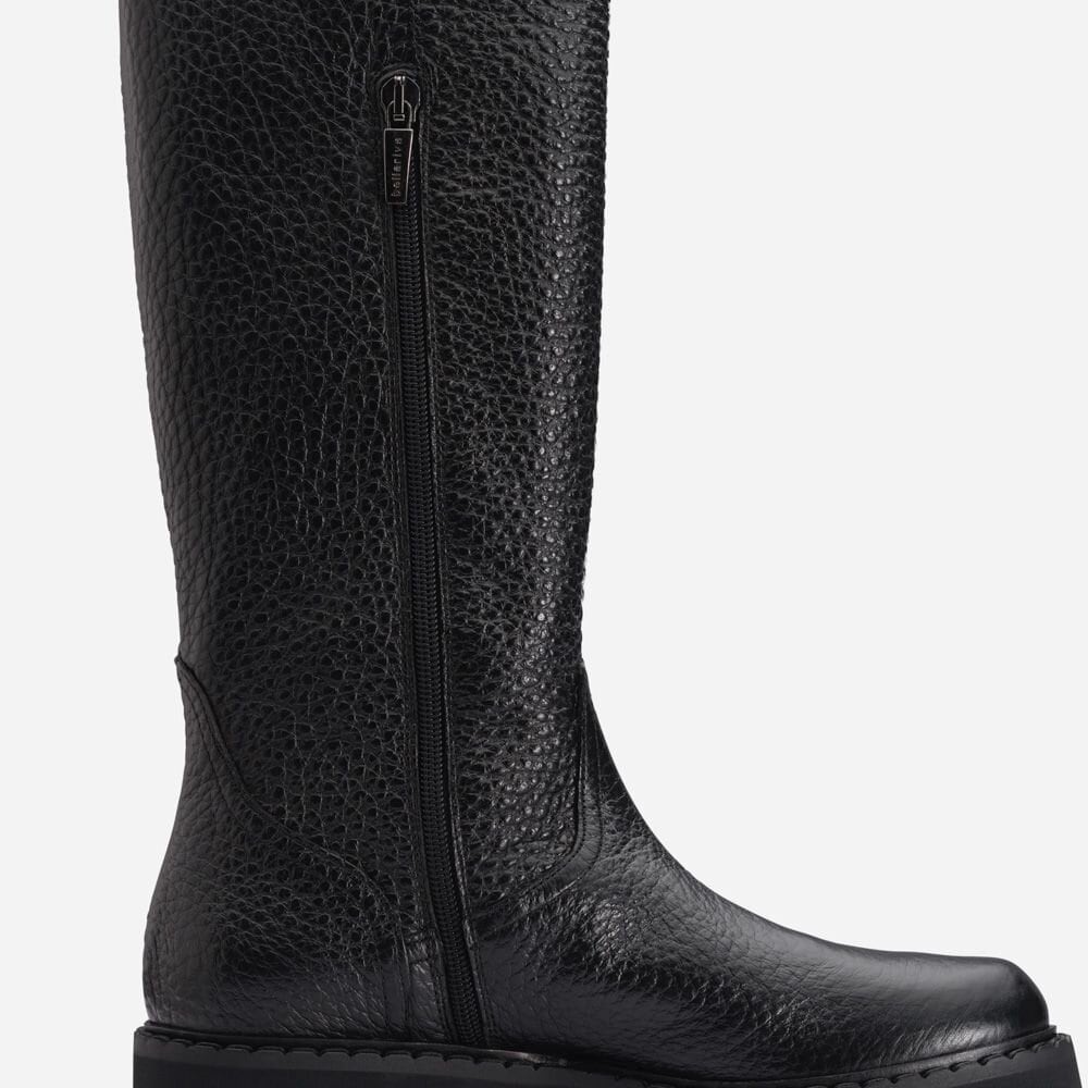 High Leather Boots W/Buckle - Alce Black