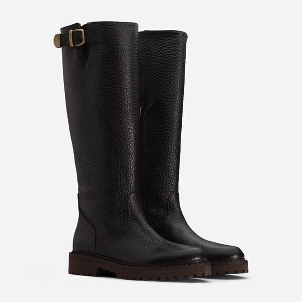 High Leather Boots W/Buckle - Alce T.Moro