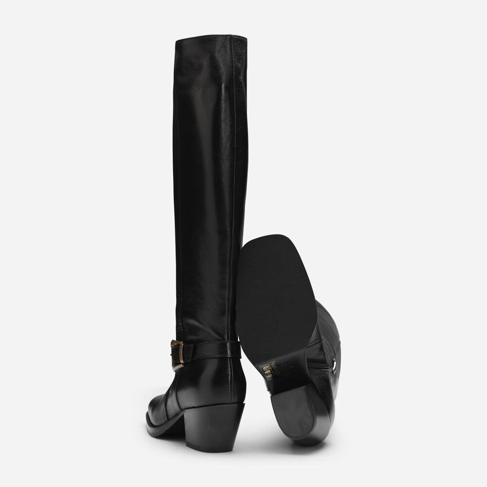High Boots W/Buckle - Mex Black