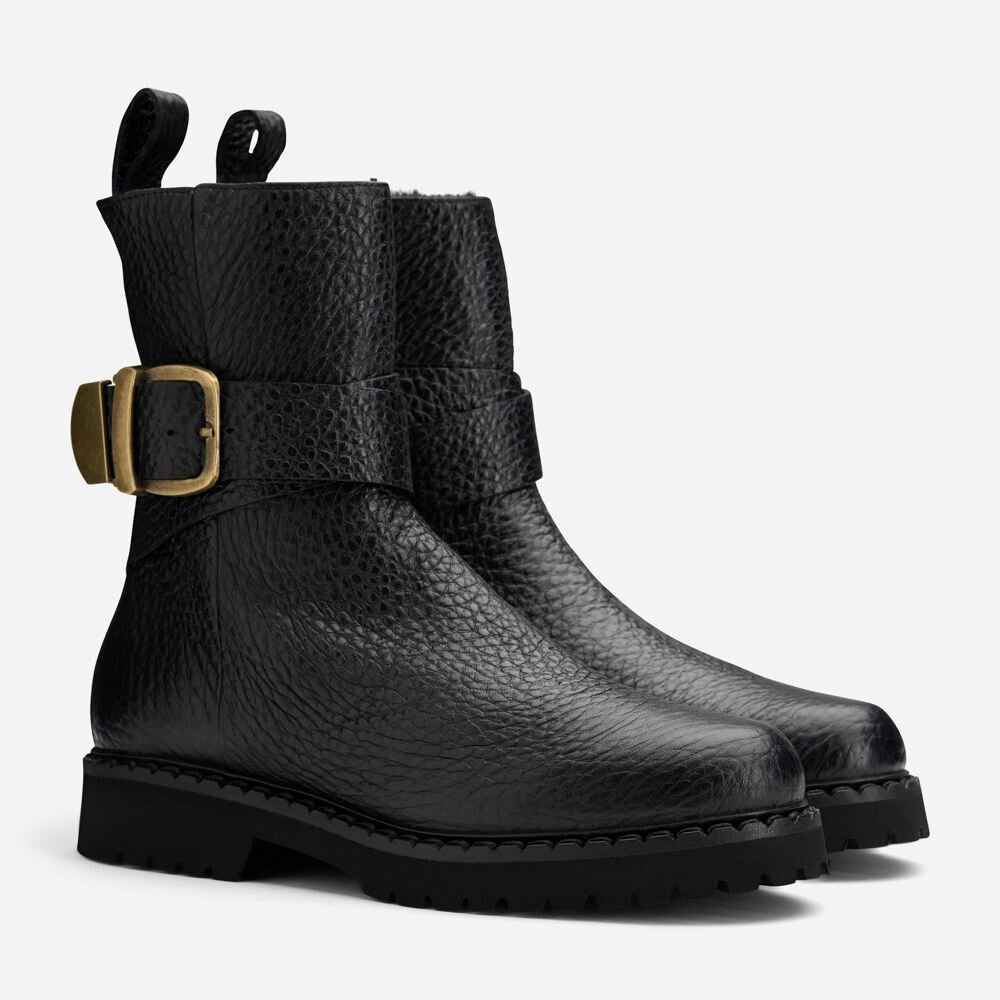 Ancle-Boots W/Buckle - Alce Black