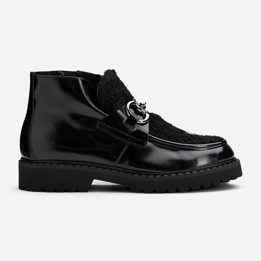 High Shoe Buckle Loafer - Sankar Black
