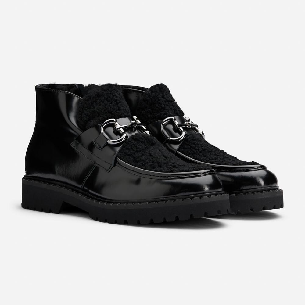 High Shoe Buckle Loafer - Sankar Black