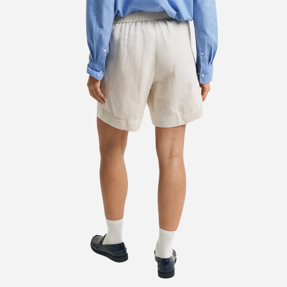 Linen Blend Pull-On Shorts - Putty